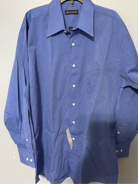 Pierre Cardin Men's Royal Blue Button-Up Dress Shirt